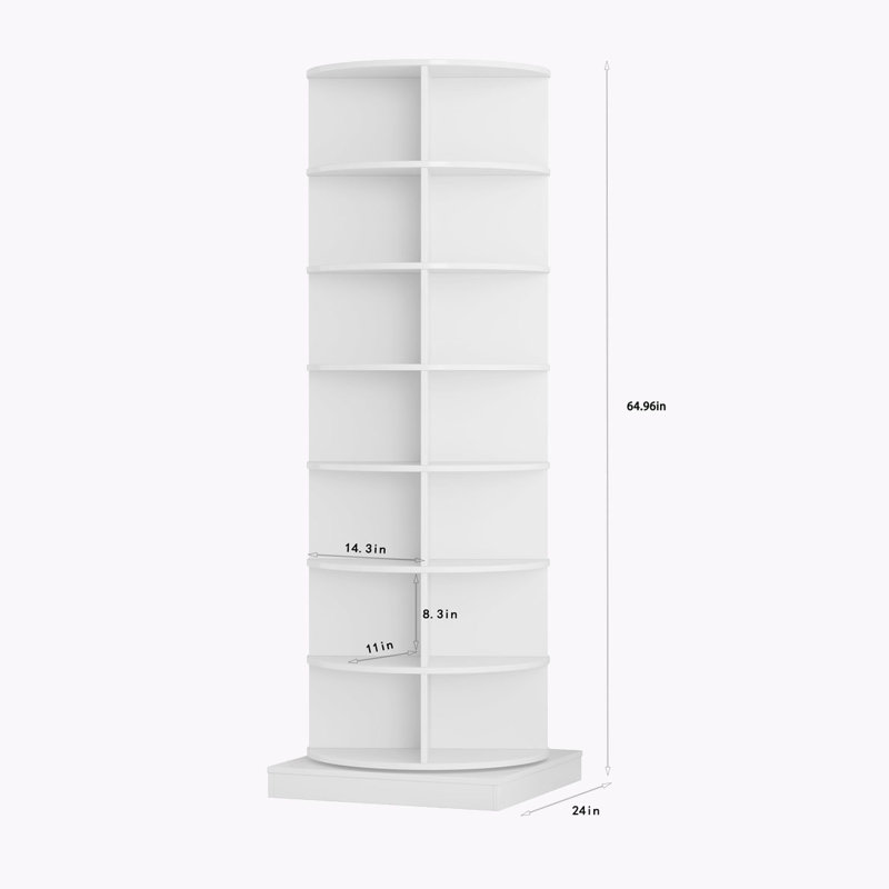 360° Rotating 7-Tier Bookshelf