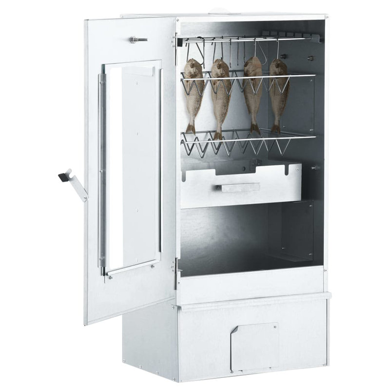 East Urban Home Galvanzed Steel Free Standing Wood Chips Pizza Oven, 17.5" x 11.4" x 32.7"
