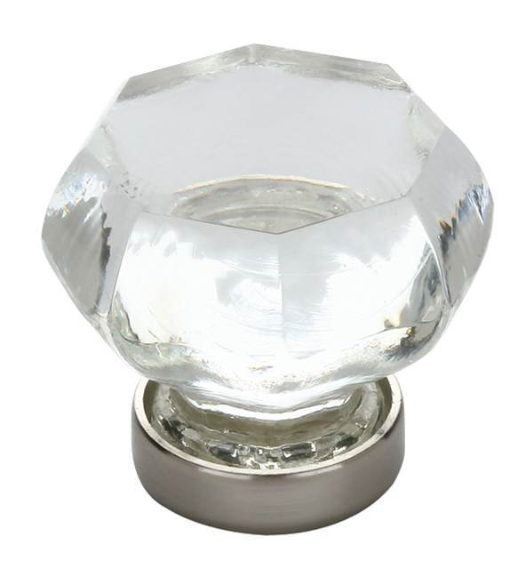 Old Town 1" Length Geometric Knob, 1" H x 1" W x 1" D, Polished Nickel