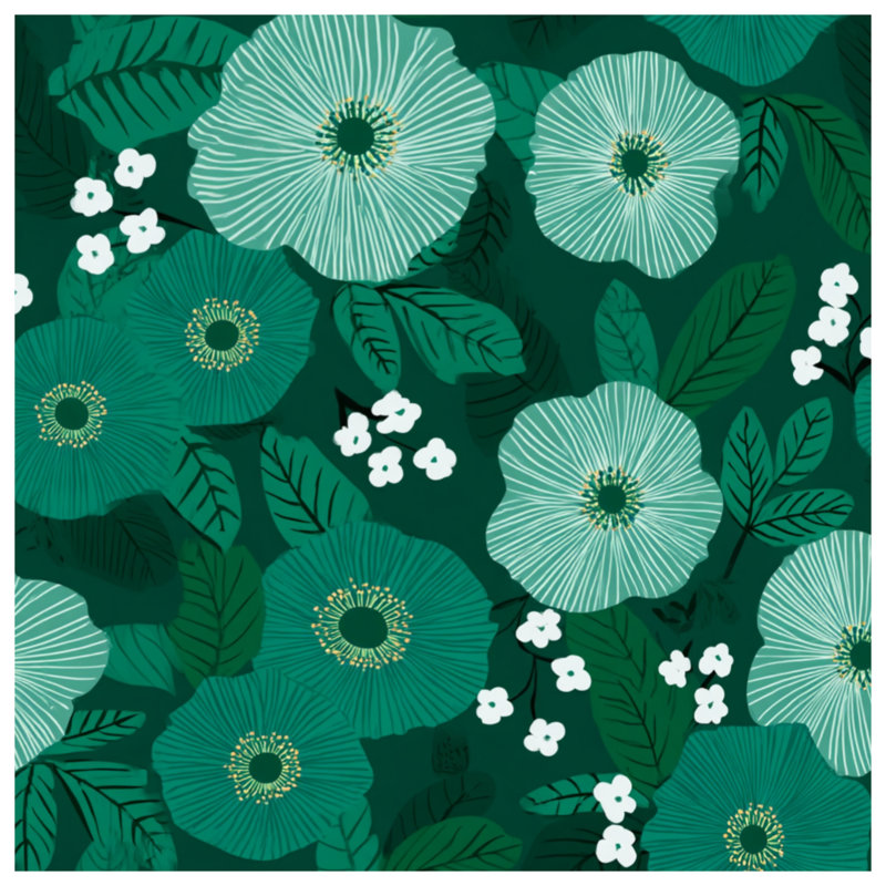 Couvre-lit matelassé vert à motif floral toutes tailles, Très grand lit