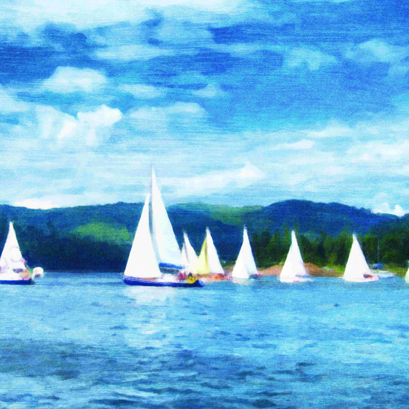 Journée de voile en bateau, H 12 po x l 12 po