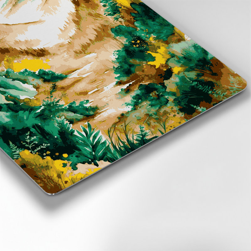 Aquarelle paysage 80, art mural en métal beige