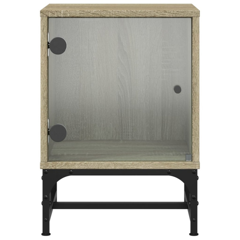 Genagra 35 cm W Steel Bedside Table, Sonoma Oak, Set of 2