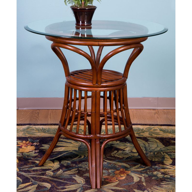 Charlestyn Round Glass Top Dining Table, Sienna