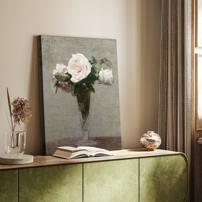 Motif floral rétro CCxxxviii - galerie Cavas, H 27 po x l 18 po