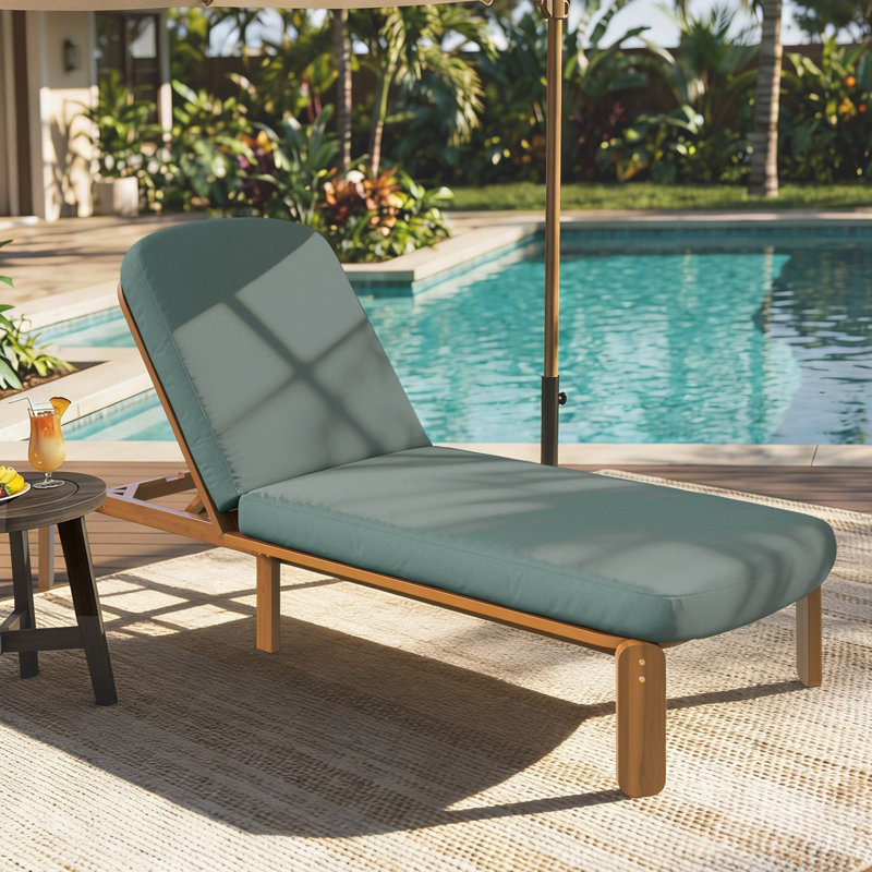 Chaise longue d'extérieur 76,3 po Donnie, Vert