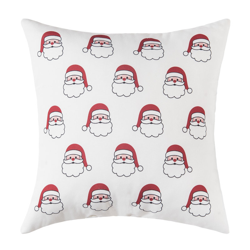 Santa Season Square Christmas Pillow with Polyester Cover