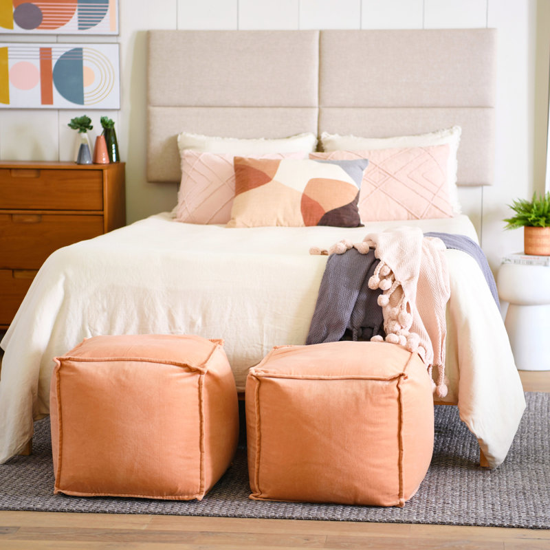 Blush Cotton Pom Pom Reversible Weighted Throw Blanket