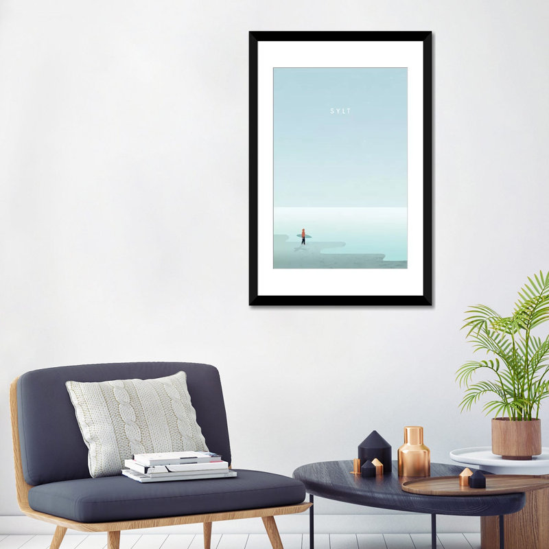 " Sylt " by Katinka Reinke, 24" H x 16" W x 1" D, Black Framed Fine Art Paper, White