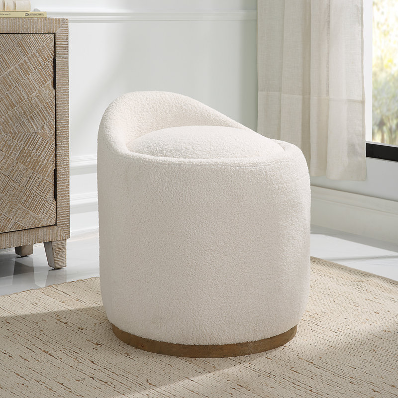 Repose-pieds pivotant en peau de mouton Kywan Swirl