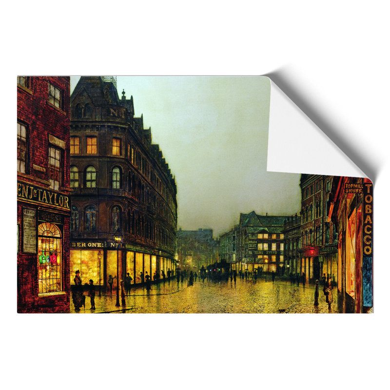 Boar Lane Leeds by John Atkinson Grimshaw - No Frame Painting, 42cm H x 59cm W x 0.1cm D