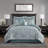8 Piece Jacquard Comforter Set Aqua/Silver