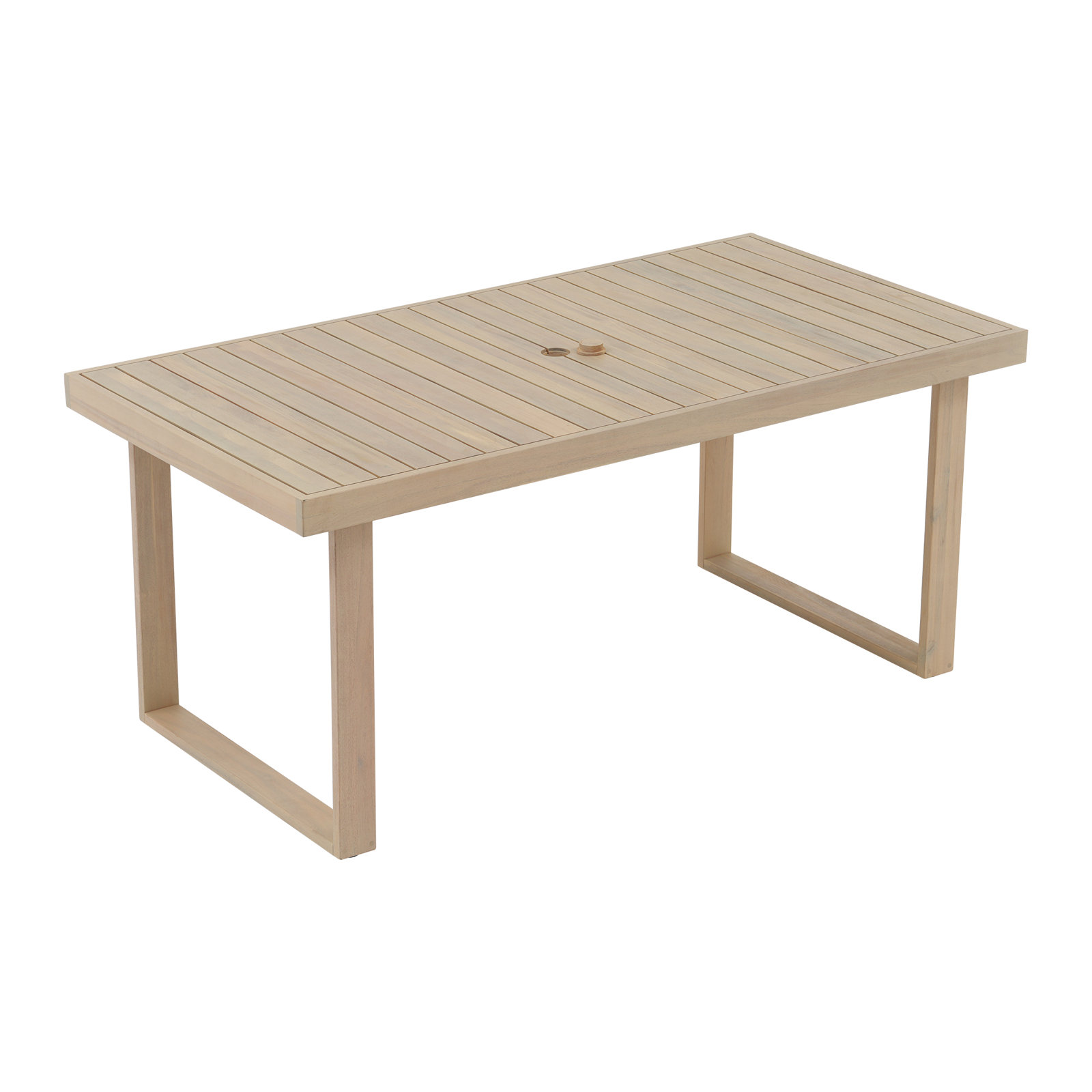 Duval 67" Acacia Outdoor Dining Table, Beige