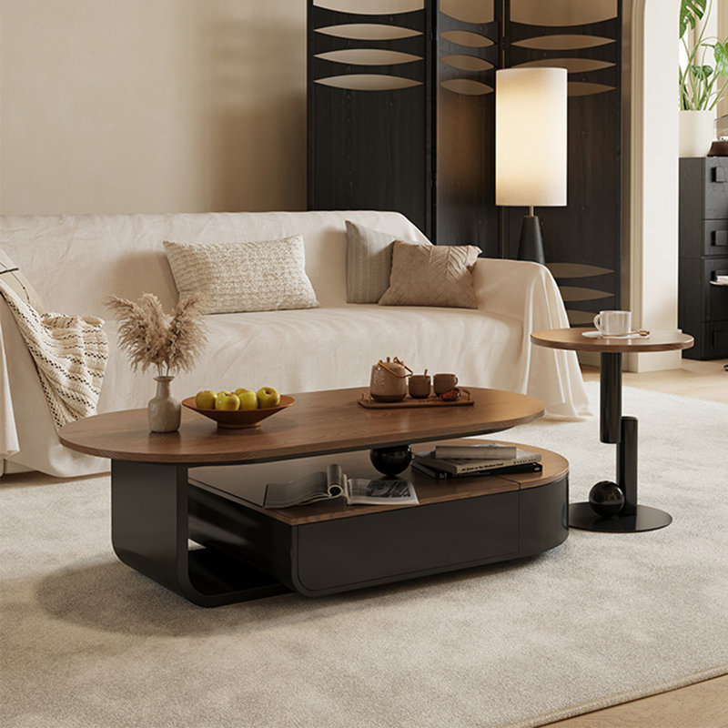 Table basse moderne simple ovale, H 16,5 po x L 47,2 po x l 23,6 po