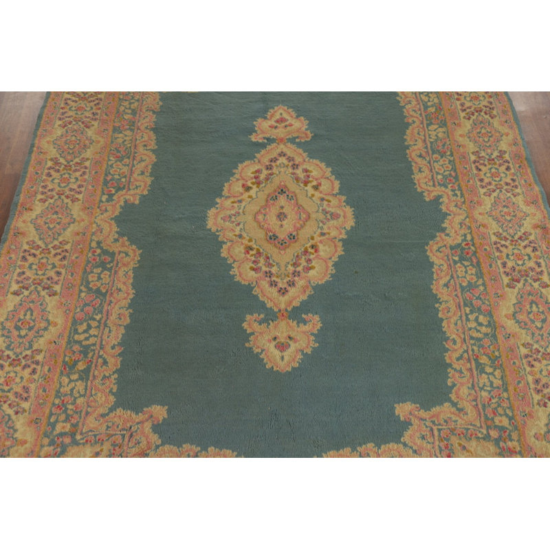 Tapis bleu turquoise à motif de légumes 6 x 9