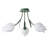 3-Light G9 LED Green Metal and Resin Floral Dimmable Semi-Flush Mount Ceiling Light