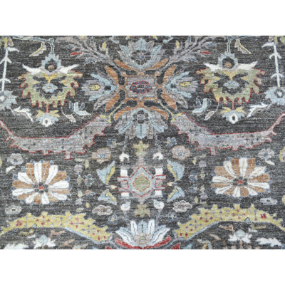 One-of-a-Kind Round 10'7" X 10'7" New Age Round Wool Area Rug in Gray