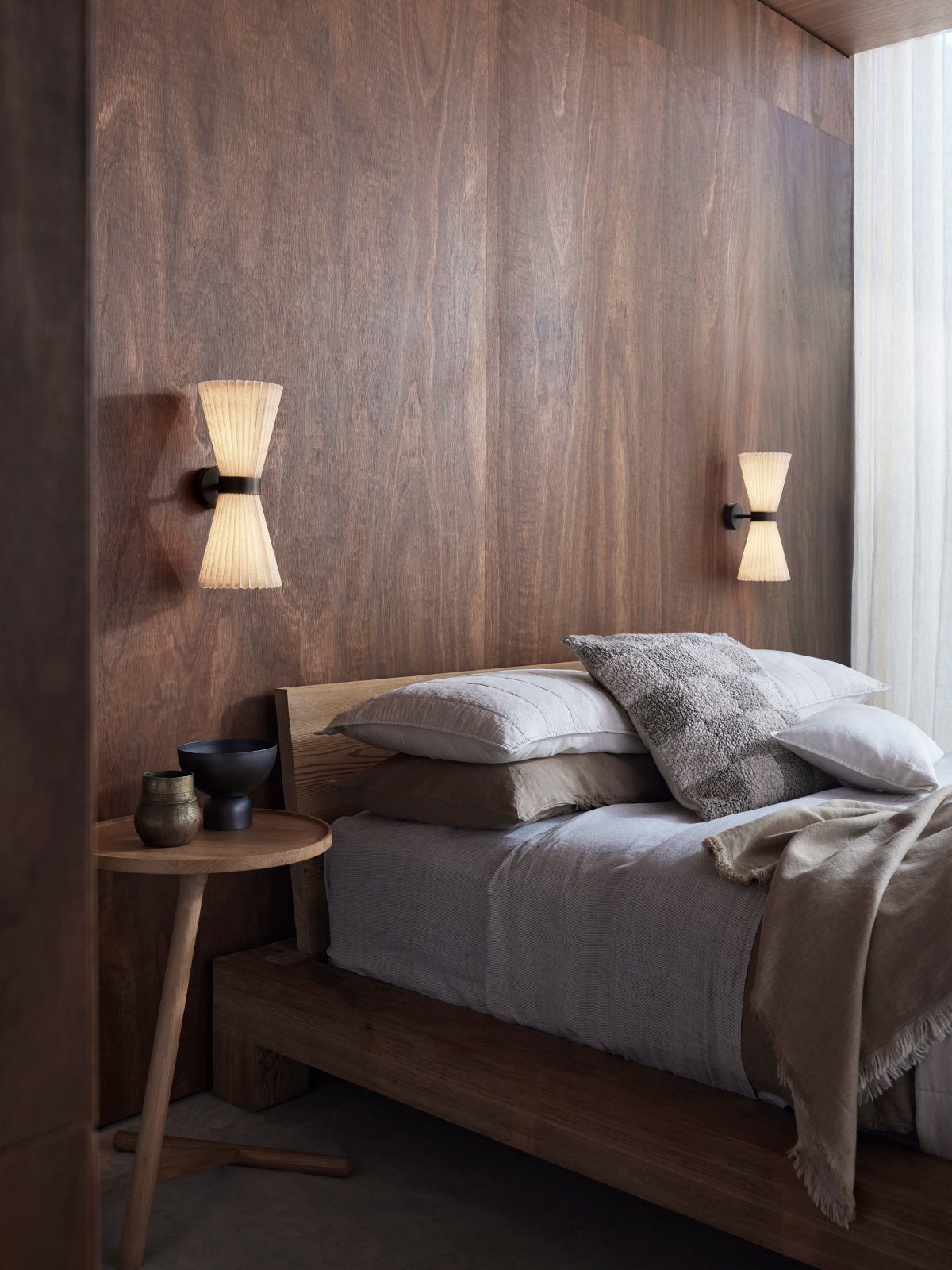 Modo 2 Light Steel Dimmable Armed Sconce, Bronze, Natural, 14.57" H x 6.1" W x 6.1" D