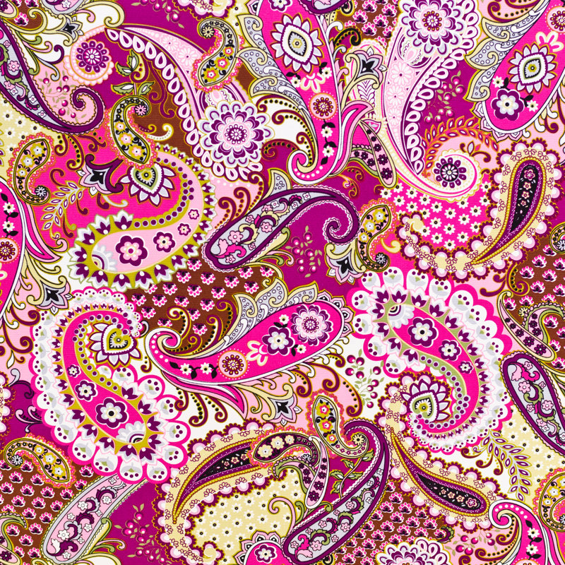 Simmonds 90cm Wide Round Paisley Pouffe Ottoman