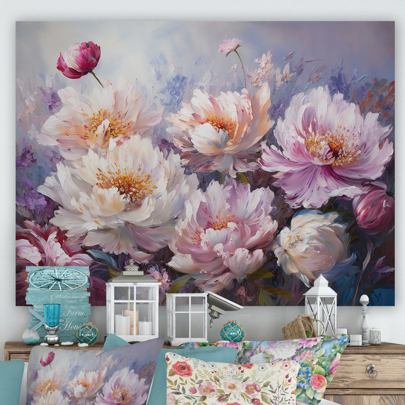 «Pink Peony», impression sur toile, H 30 po x l 40 po x P 1,5 po, Toile tendue