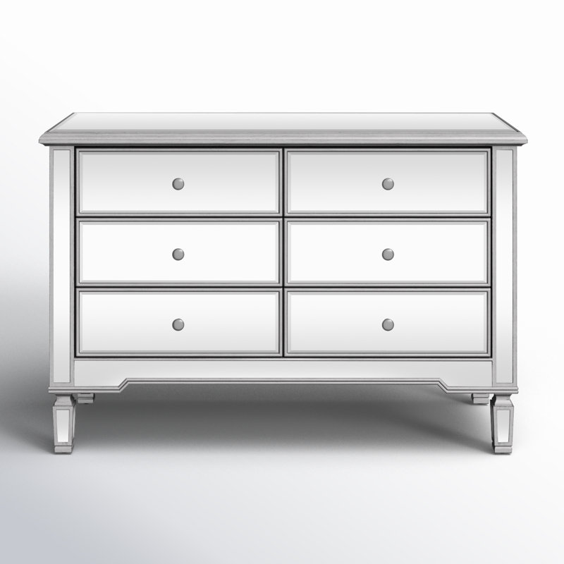 Caila 48'' W 6 - Drawer Dresser, Silver