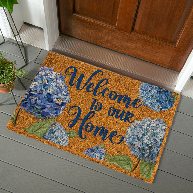 Tapis en fibre de coco Hydrangea Haven, 36 po x 24 po