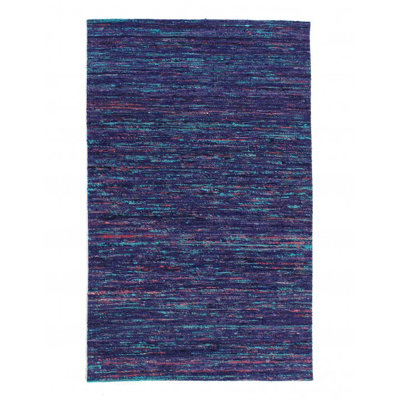 Charmia Hand Tufted Silk Area Rug in Blue