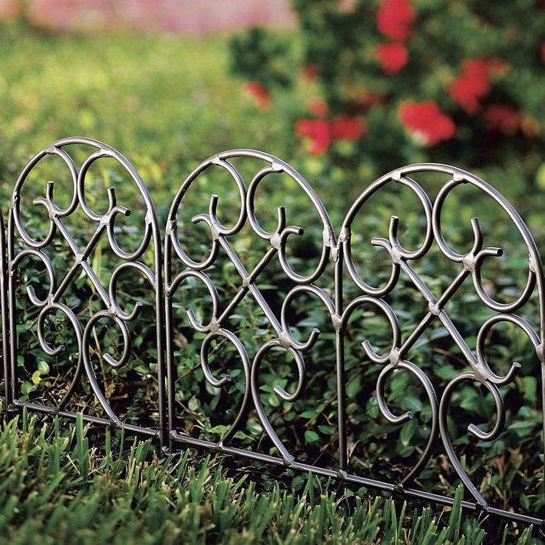 18''H x 84''W Pewter Metal Staked Border Edging