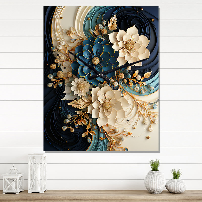 Jaspreet - Horloges murales spirales abstraites, H 40 po x l 30 po x P 1 po
