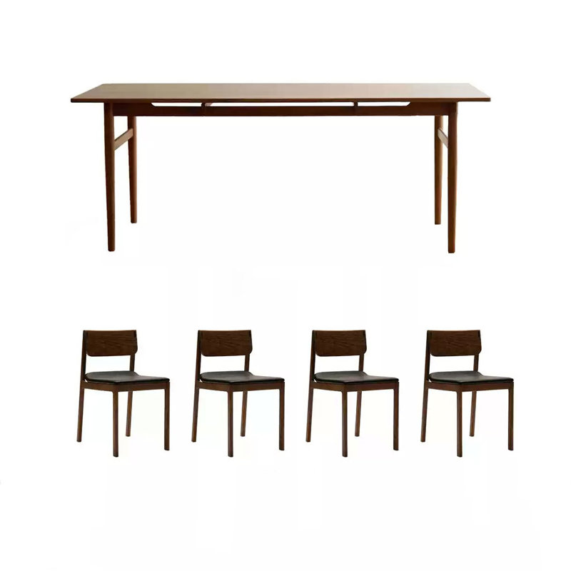 Vintage solid wood table set, 29.92"H x 70.86"L x 33.46"W