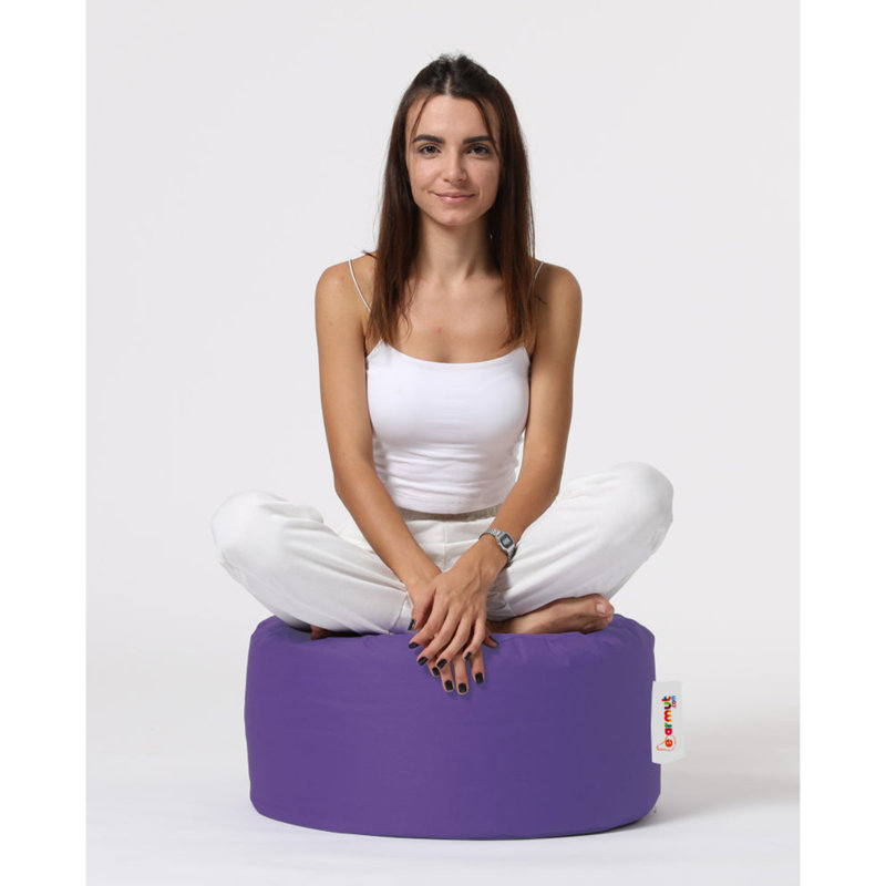 Kaamilah 55Cm Wide Round Pouffe Ottoman, Purple
