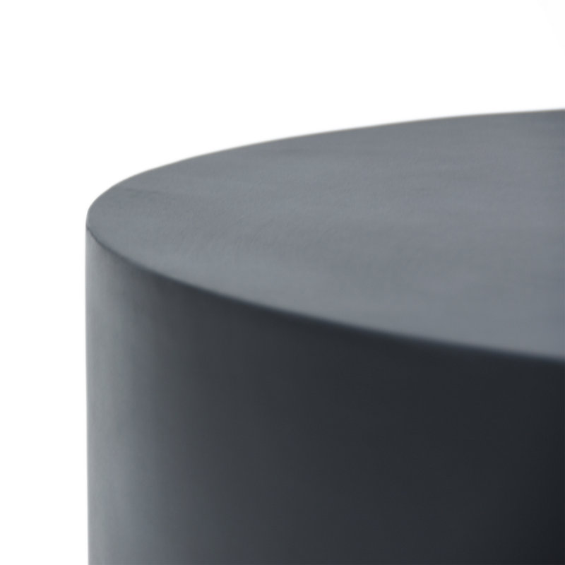 ROME Round Concrete Coffee Table 101.6 x 101.6 x 36 cm, Black
