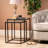 Ambor 55cm Glass Top Nesting Side Table for Living Room, Nest of Sofa Table with Metal Frame