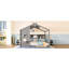 Lit double pleine grandeur pour enfant, lit Montessori pour enfants avec tablette de rangement
