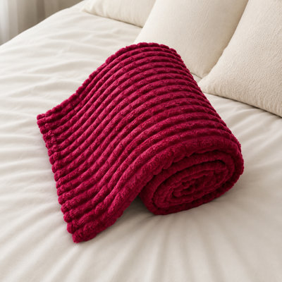 Jeté en peluche gaufrée luxueuse 60 po x 80 po Luxury