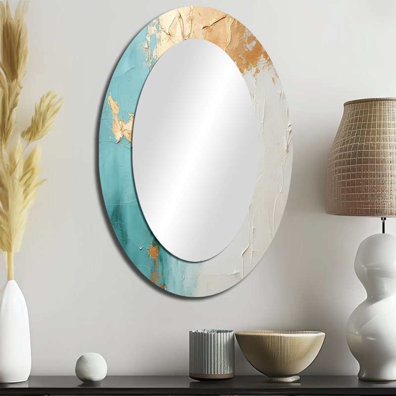 Minimalism Meditation I - Large Oval Wall Mirror On Metal, 36" x 24"