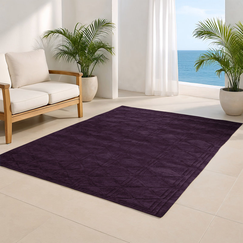 Tapis mauve intérieur et extérieur Trellis, Rectangle 5 pi x 7 pi