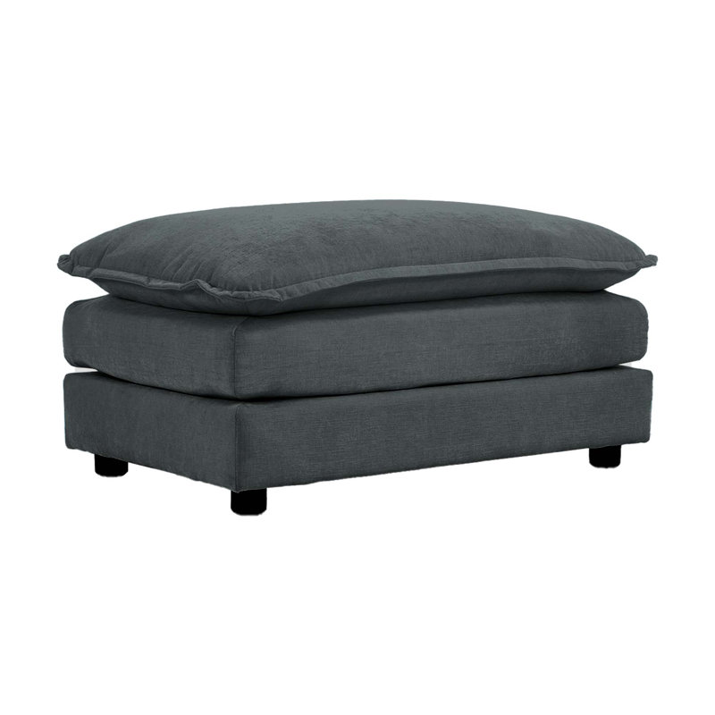 Repose-pieds rembourré Farsad, Gris, 19"Hx35"Wx 22.4"D