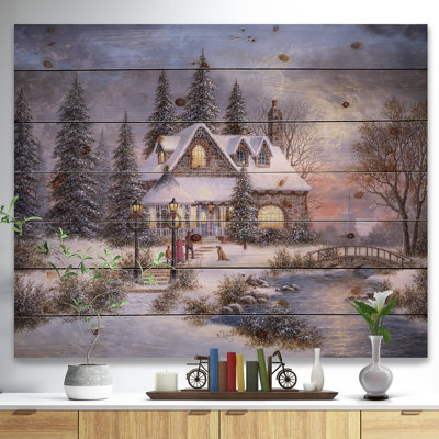 « winter christmas scene ast time », peinture