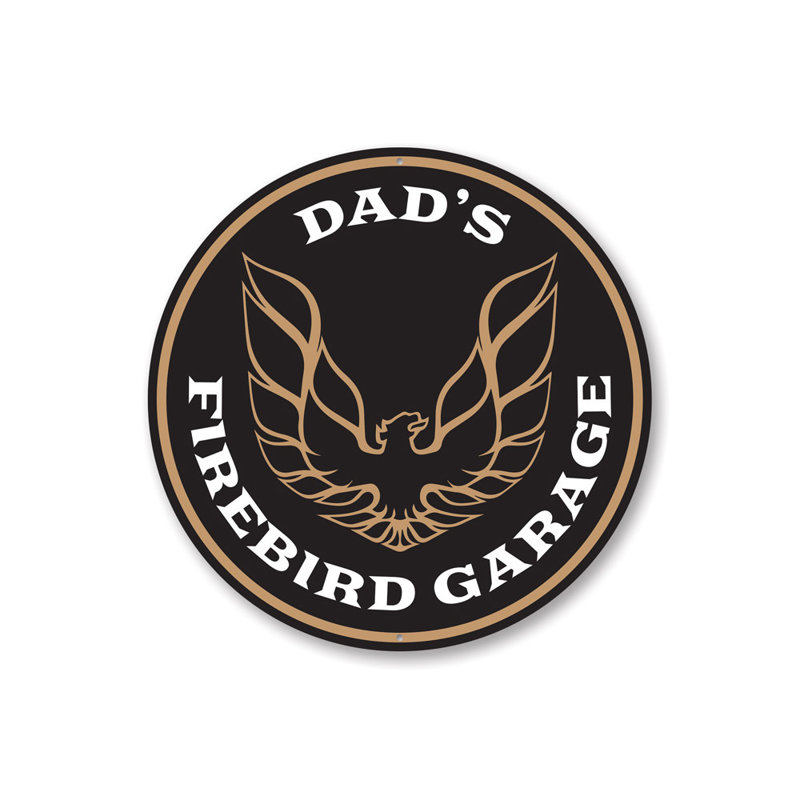 Enseigne en aluminium Dad's Firebird, H 18 po x l 18 po x P 0,06 po