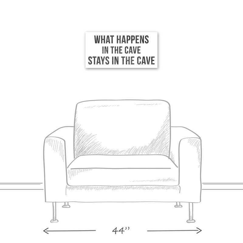 «What Happens In The Cave», reproduction d'art textuel sur toile tendue