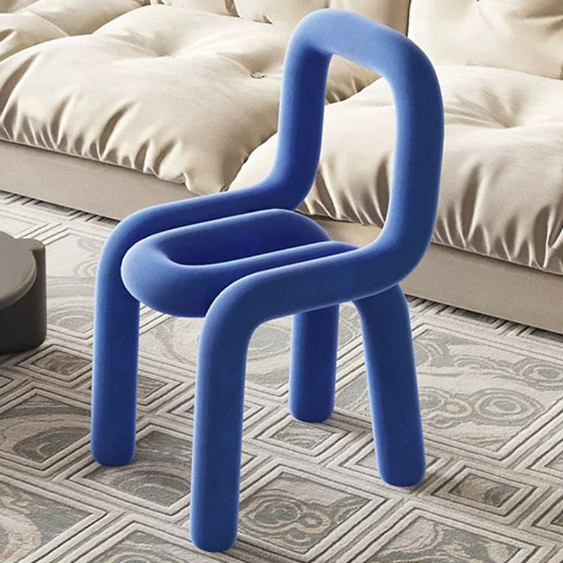Ensemble de chaises à dossier moderne bleu uni (ensemble de 2), Bule