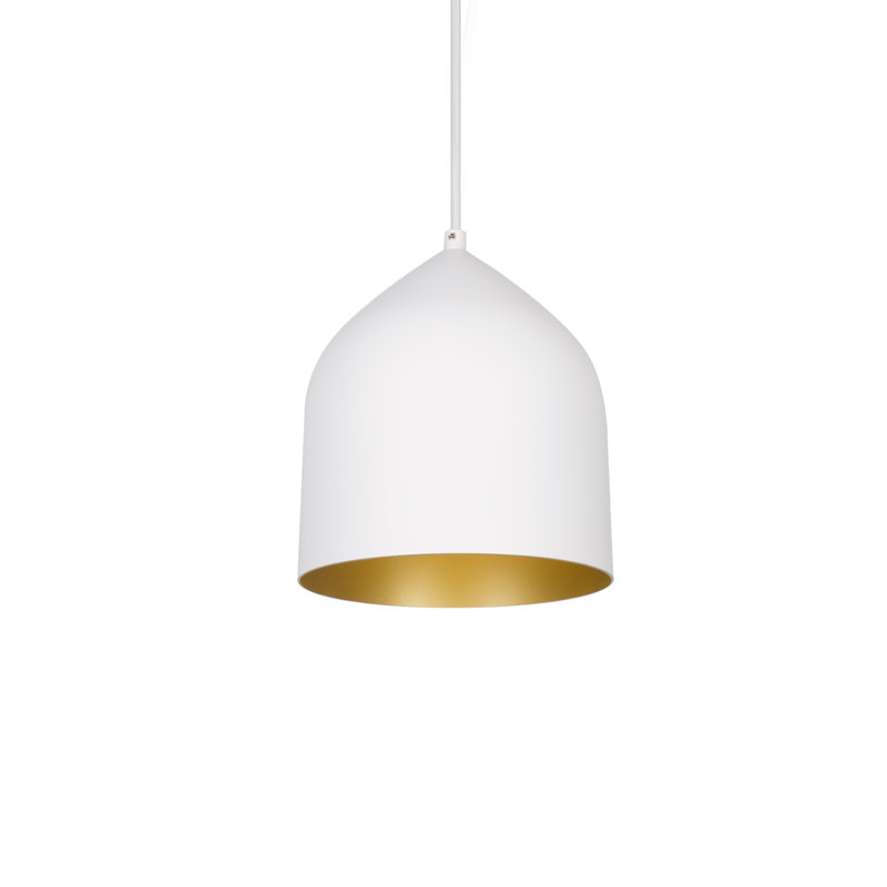 Luminaire suspendu simple à 1 lumière Helena, Blanc / Doré
