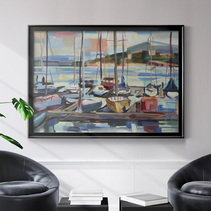 Leschi Evening - reproduction d'art sur toile, H 26,5 po x l 36,5 po x P 1,5 po, Noir