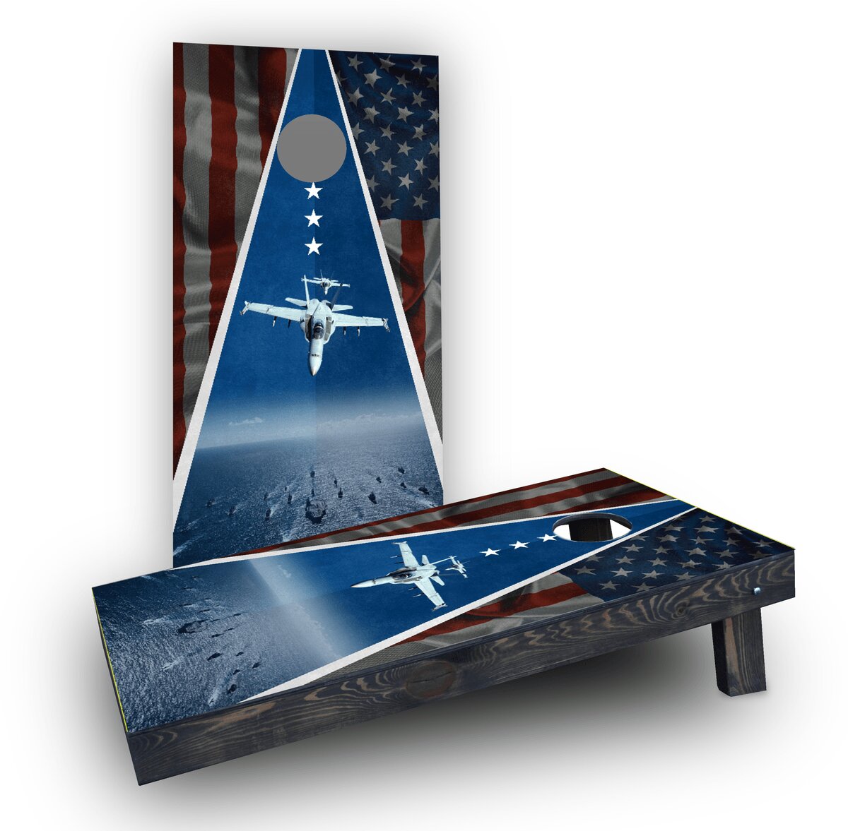 Custom Cornhole Boards Soaring Jets Cornhole Game Size: 48 H x 24 W, Bag Fill: Whole Kernel Corn