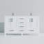 Meuble-lavabo blanc 60 po X P 22 po D, dessus en quartz blanc et ensemble de robinet-117978828