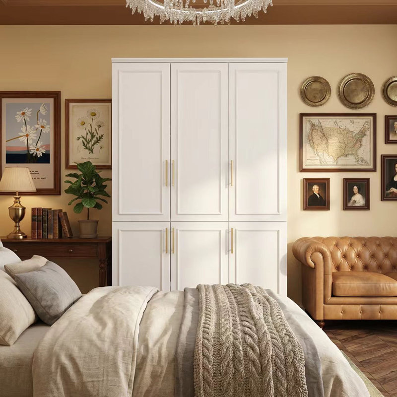 Armoire-penderie en bois manufacturé et solide à 2 portes l 47,6 po Sandhurst