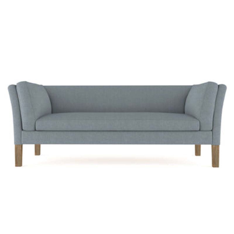 Charlton Flared Shelter-Arm Sofa, 31" H x 72" W x 33" D, Weathered, Box Weave Linen Graphite