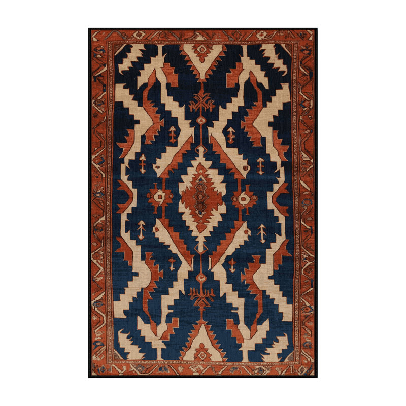 Tapis persan gris lavable à la machine, Rectangulaire 7 pi x 10 pi