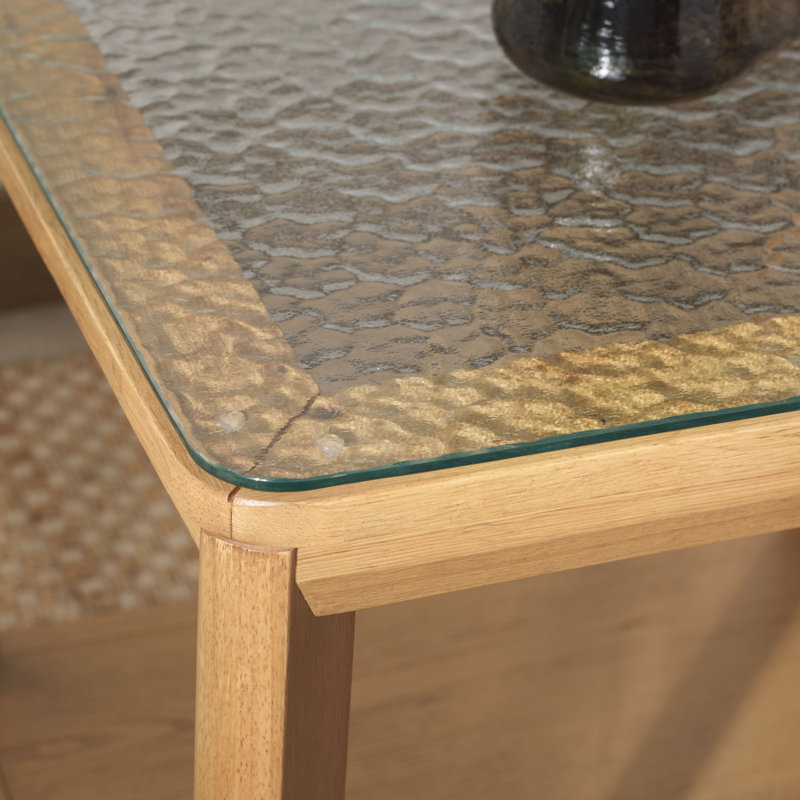 Charde Glass Top End Table, Natural